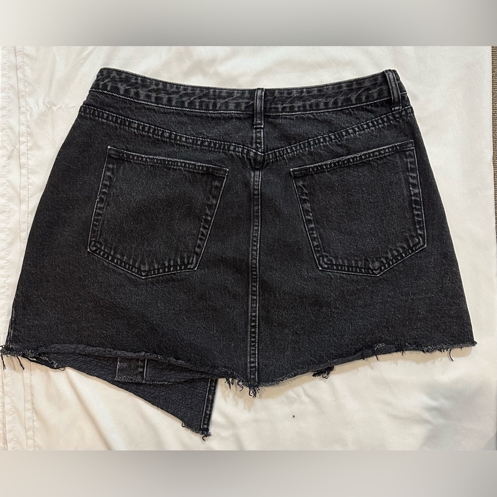 Gianni Bini Asymmetrical Black Denim Skirt - Picture 4 of 10